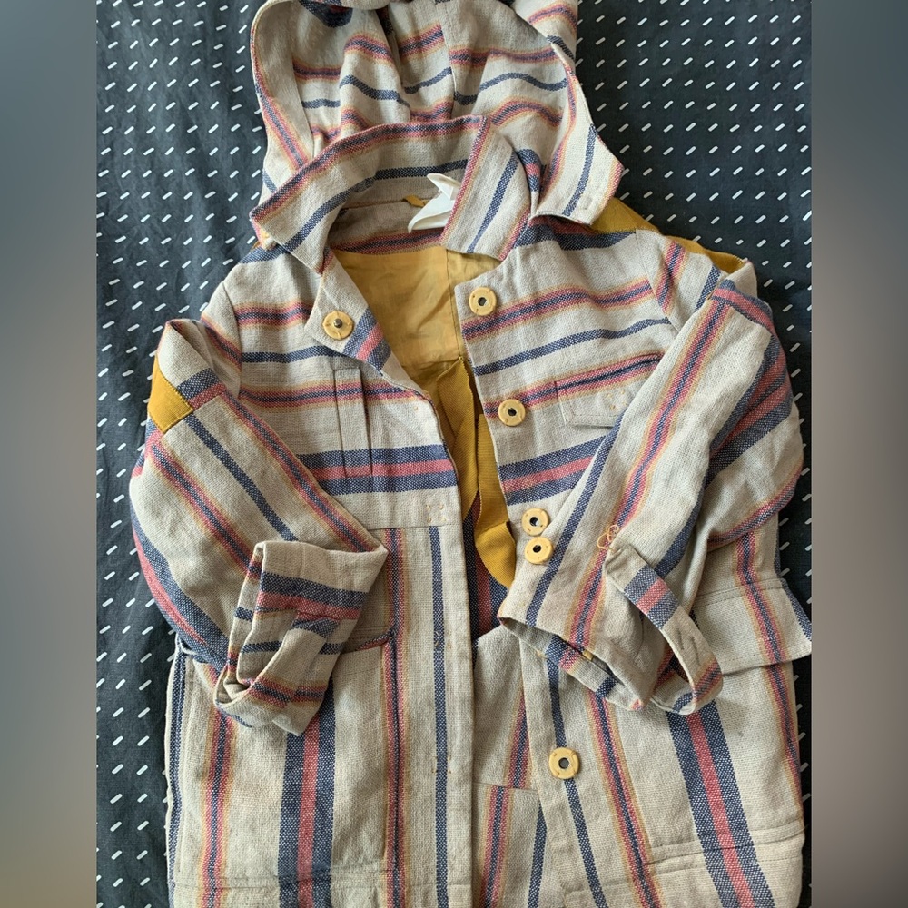 Unisex Tia Cibani Striped Linen/Cotton Jacket, Sz 5/6